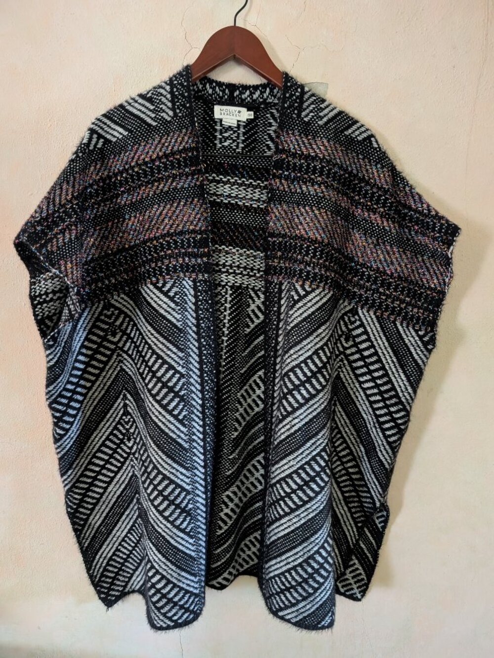 Anthropologie Molly Bracken Sally geo print cardigan / poncho (size XS/S) - Picture 2 of 6